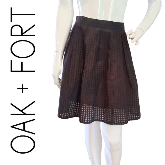 Oak + Fort Black Mini Skater Pleated Skirt - Picture 1 of 8